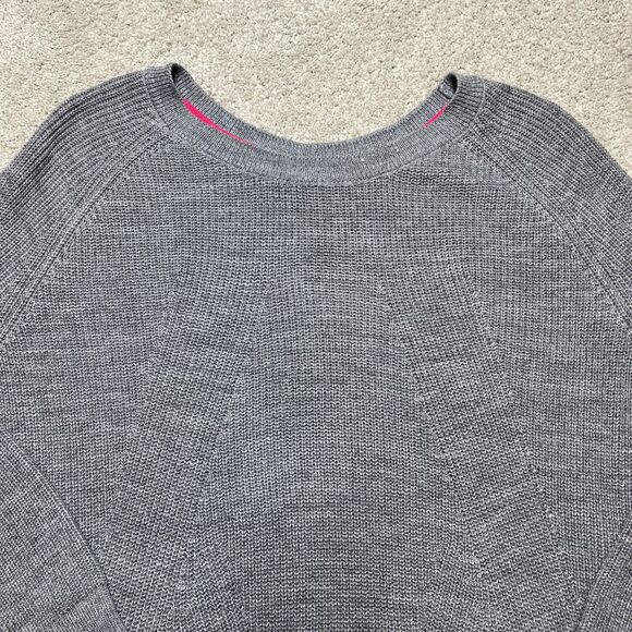 MER SEA Womens Travel Sweater One Size Pullover Crewneck Button Back Gray Preppy - Picture 8 of 10